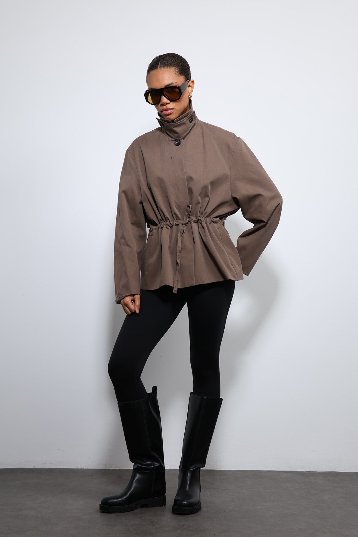 Antioch Short Trench Coat with Adjustable Waist