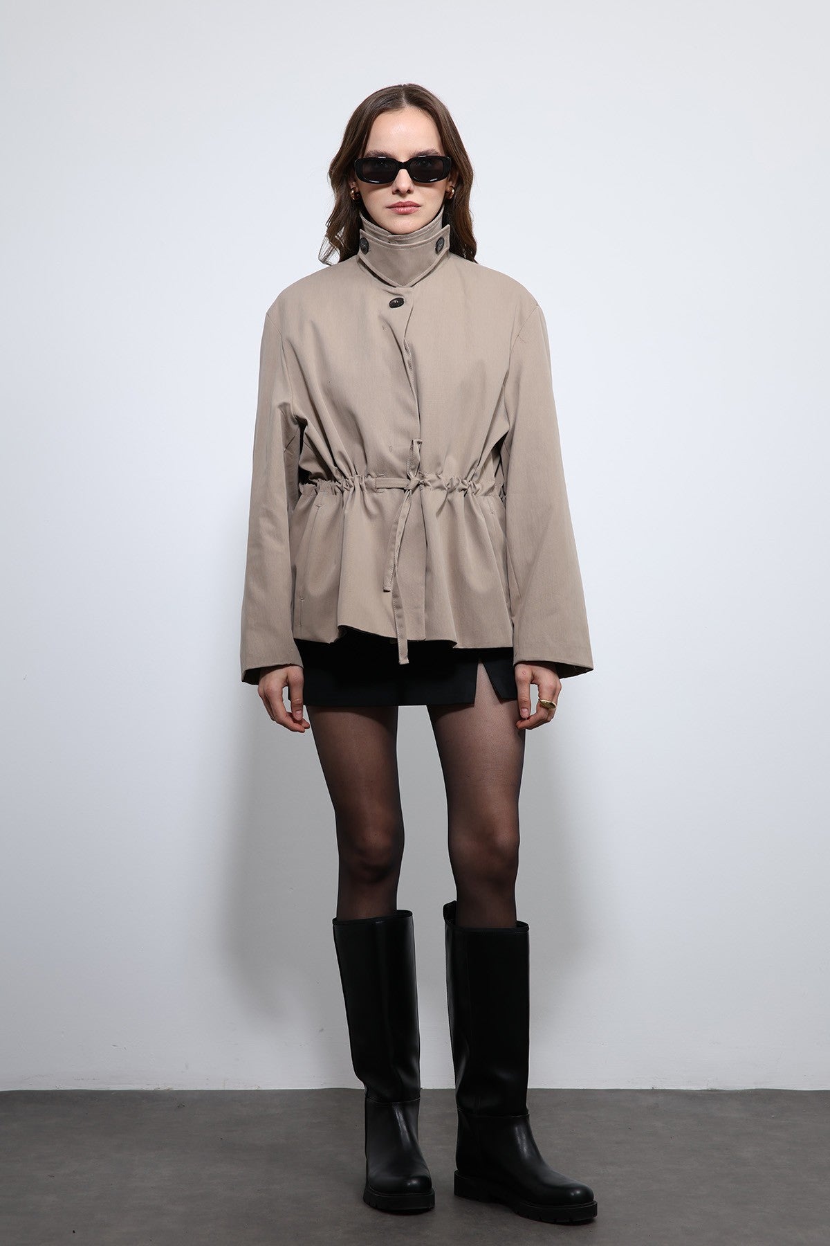 Antioch Short Trench Coat with Adjustable Waist