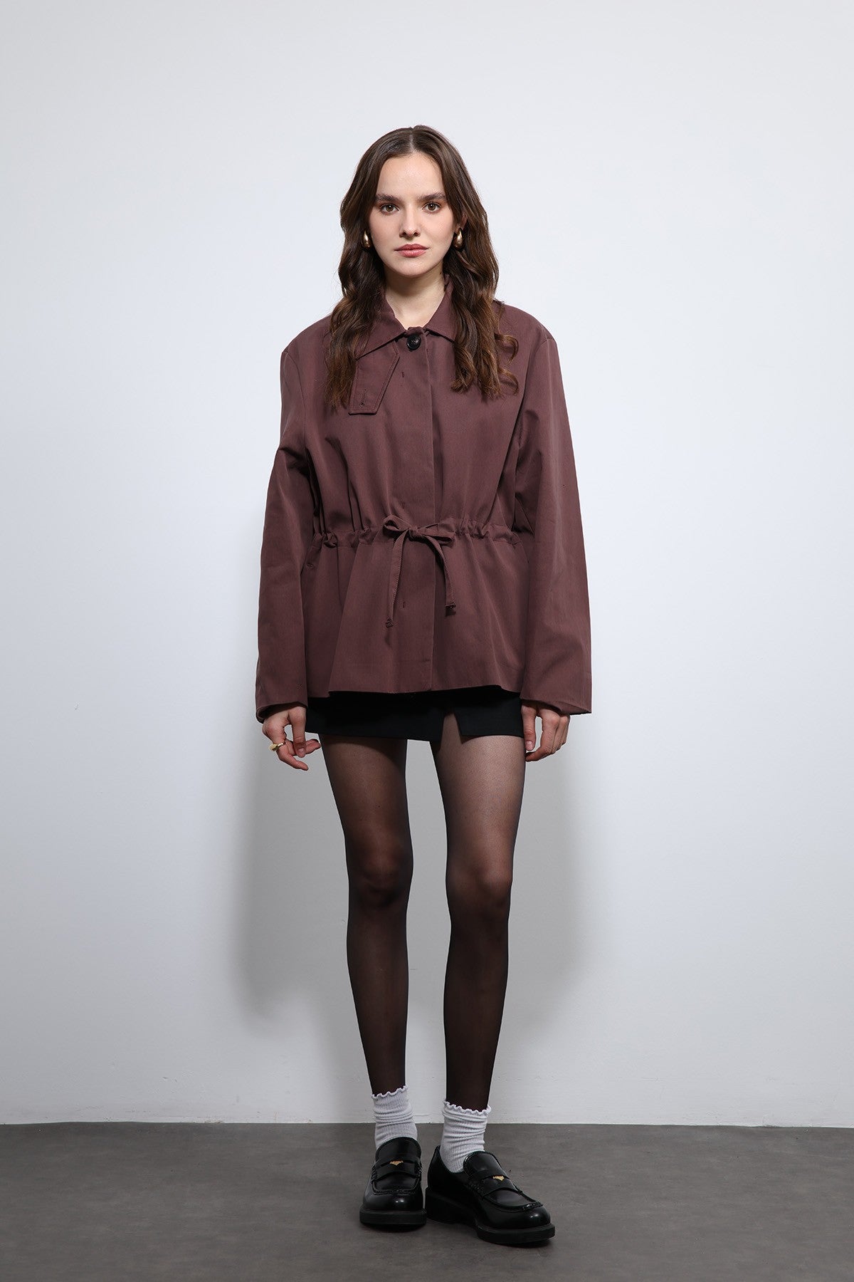 Antioch Short Trench Coat with Adjustable Waist