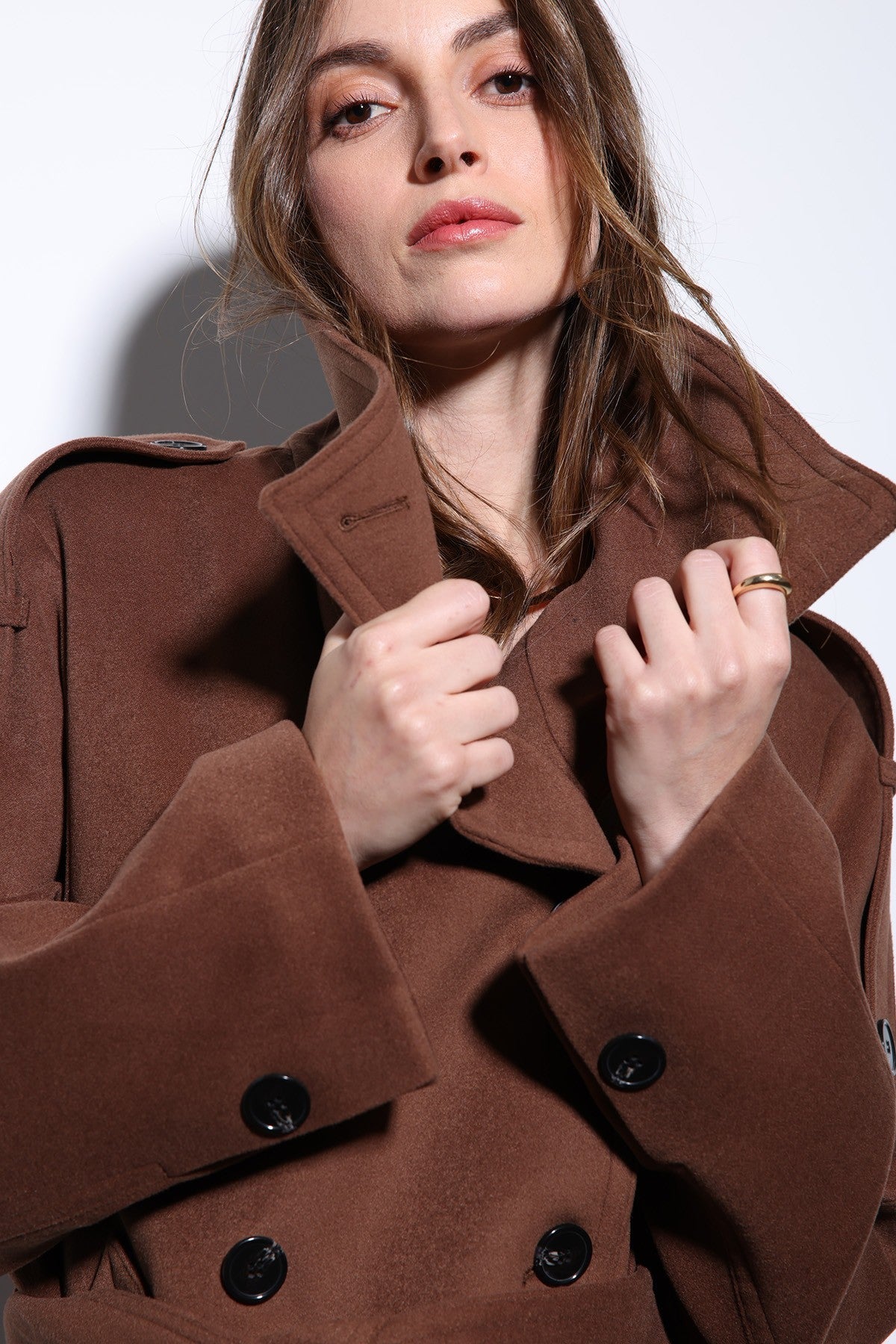 Antioch Stand-Up Collar Double-Breasted Women's Coat