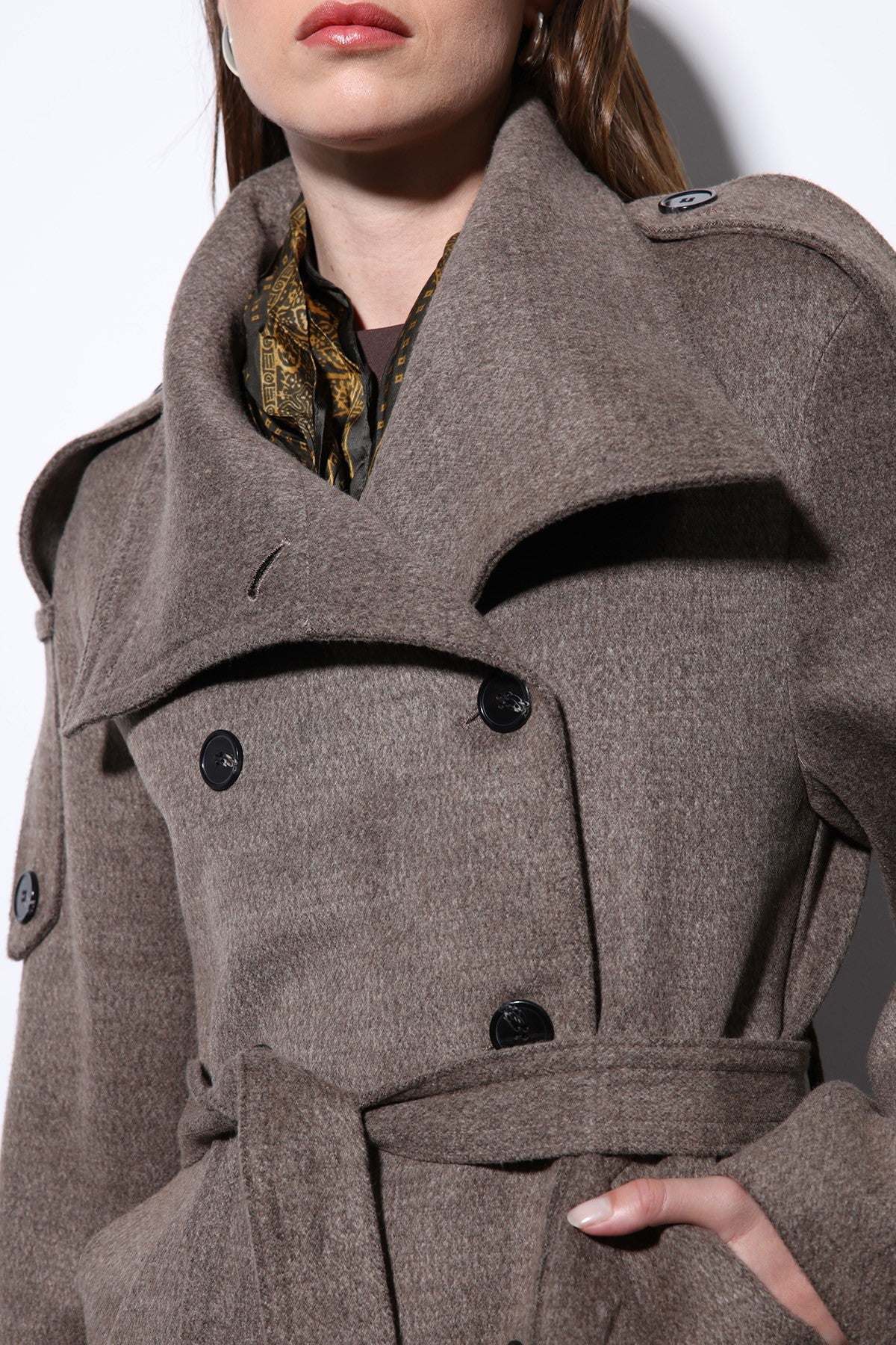 Antioch Stand-Up Collar Double-Breasted Women's Coat