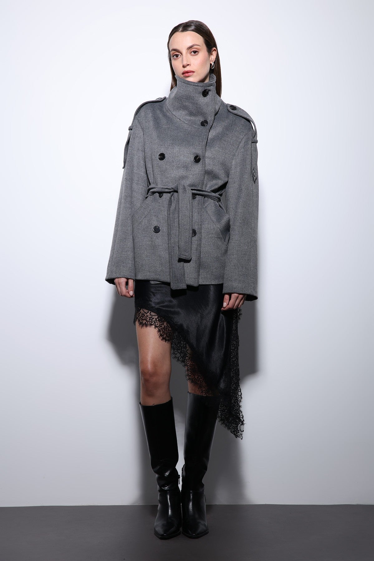 Antioch Stand-Up Collar Double-Breasted Women's Coat