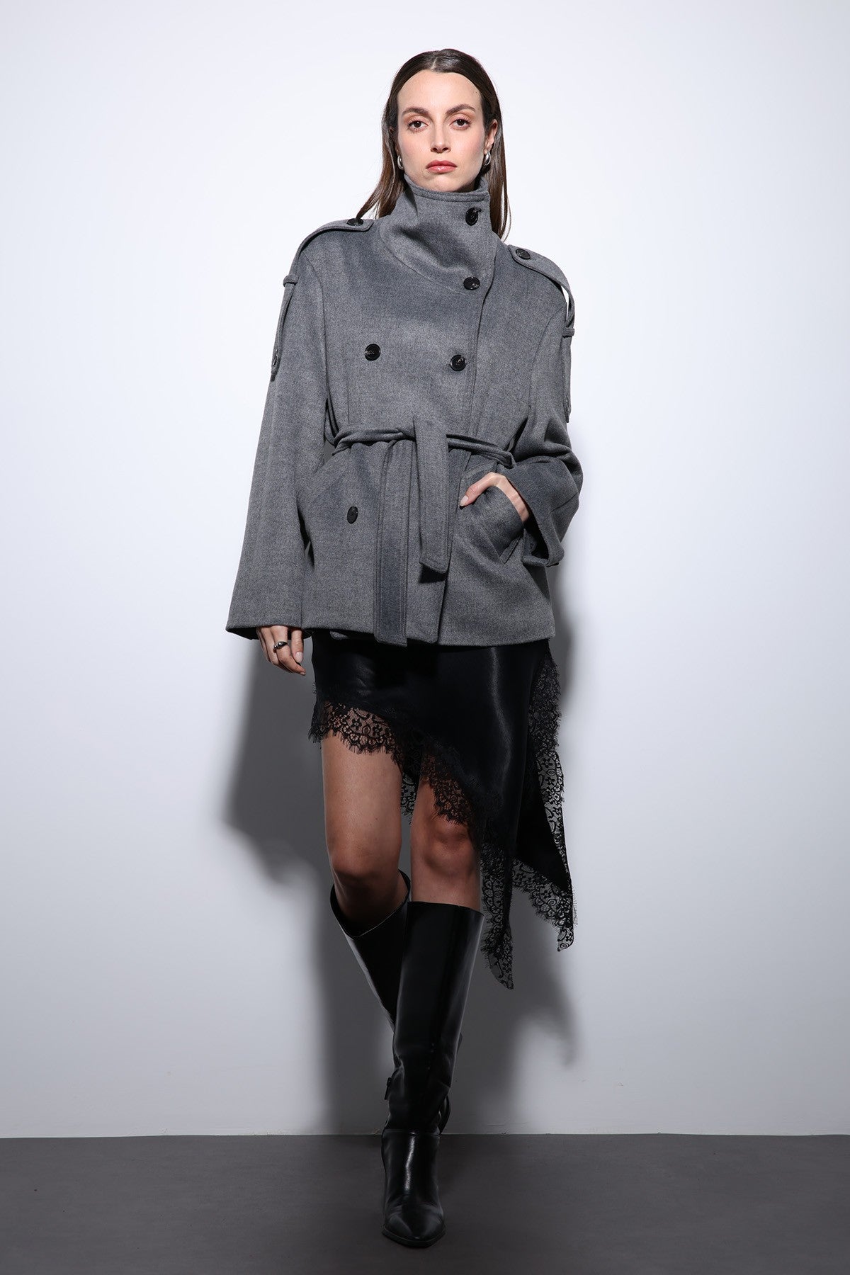 Antioch Stand-Up Collar Double-Breasted Women's Coat
