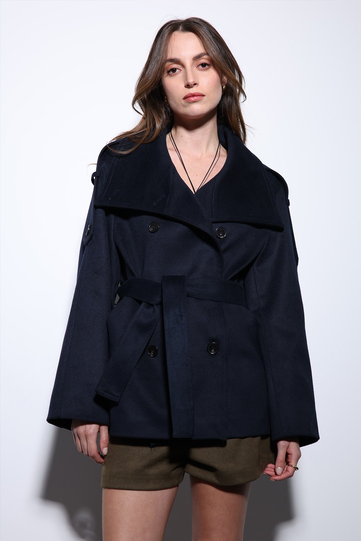 Antioch Stand-Up Collar Double-Breasted Women's Coat