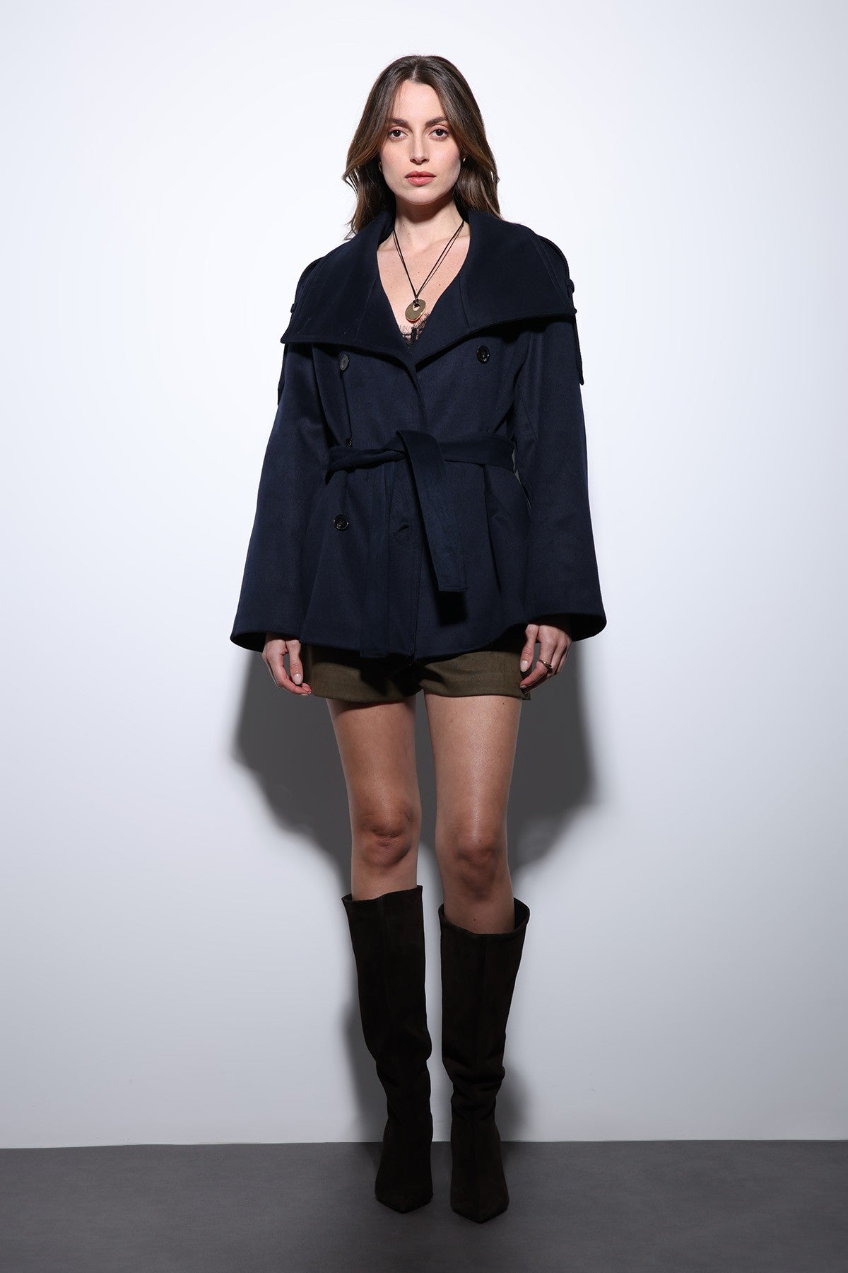Antioch Stand-Up Collar Double-Breasted Women's Coat