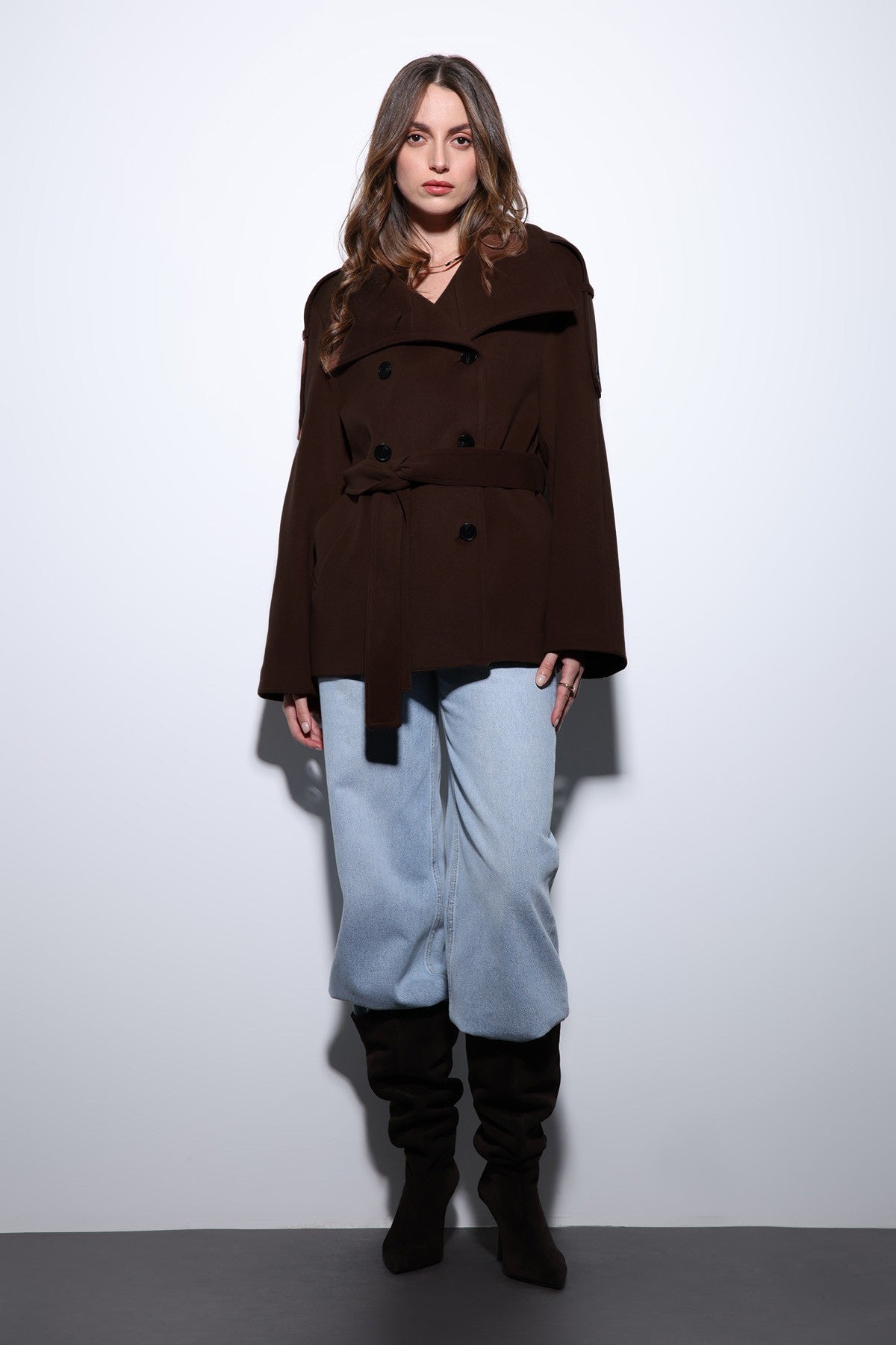 Antioch Stand-Up Collar Double-Breasted Women's Coat