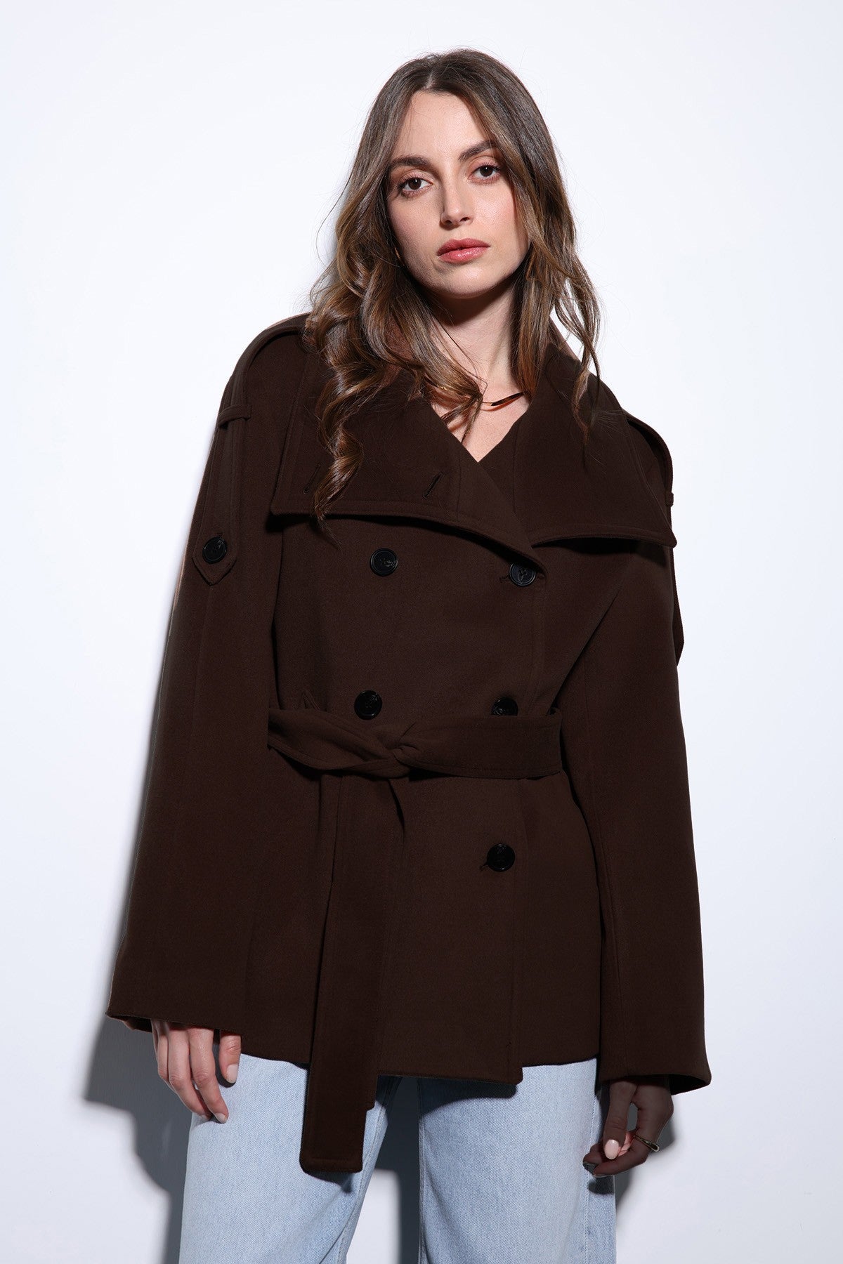 Antioch Stand-Up Collar Double-Breasted Women's Coat