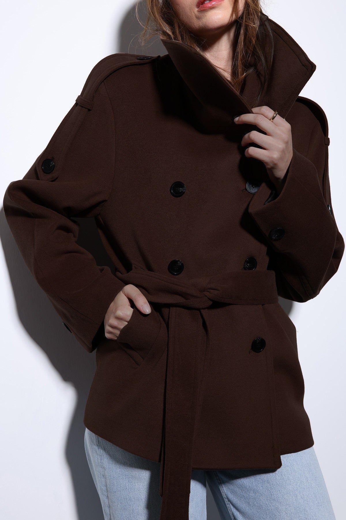 Antioch Stand-Up Collar Double-Breasted Women's Coat