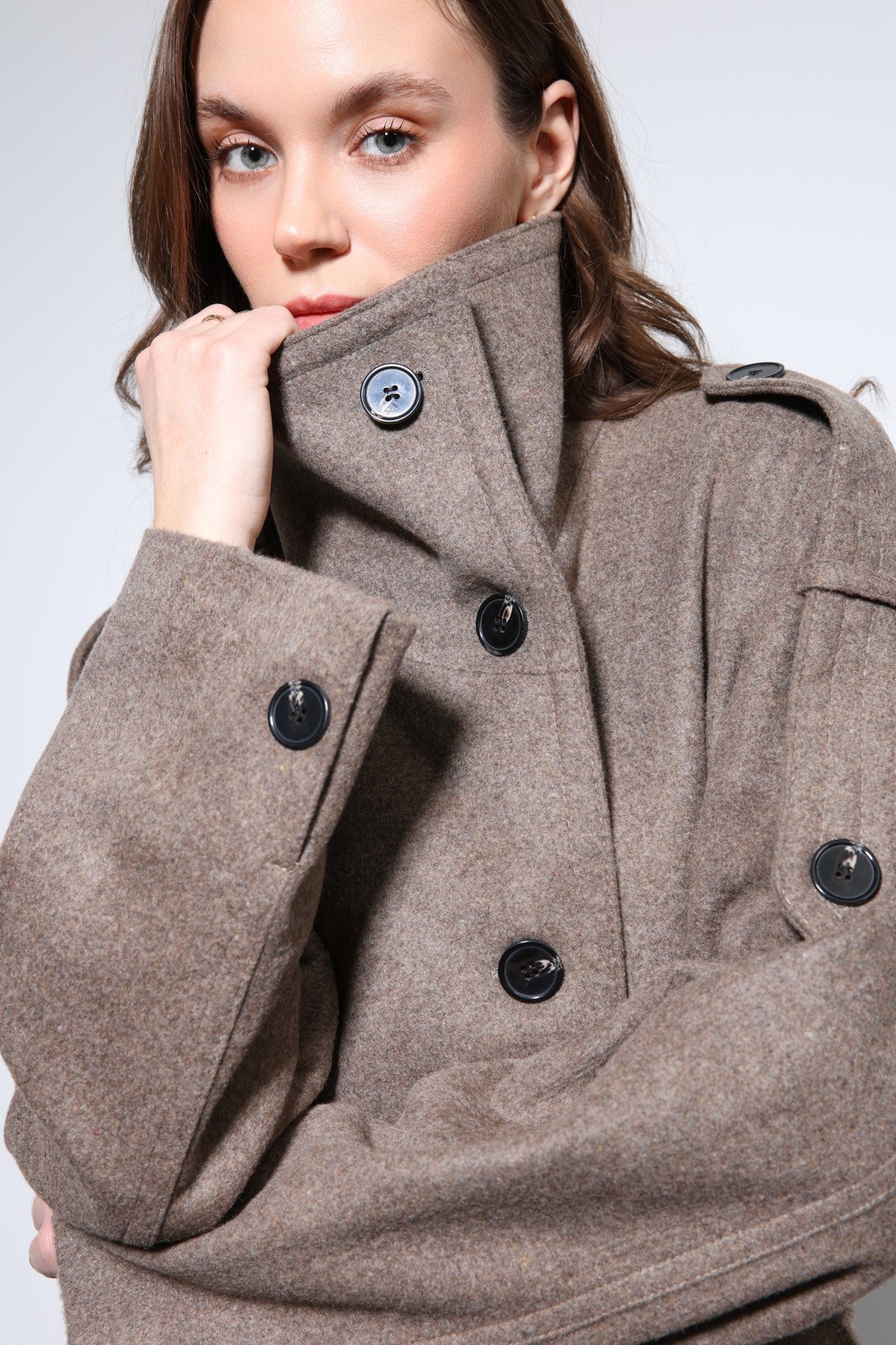 Antioch Stand-Up Collar Double-Breasted Women's Coat