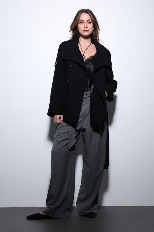 Antioch Stand-Up Collar Double-Breasted Women's Coat