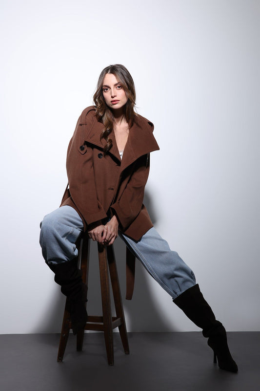 Antioch Stand-Up Collar Double-Breasted Women's Coat