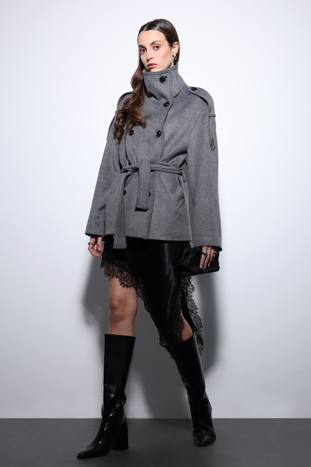 Antioch Stand-Up Collar Double-Breasted Women's Coat