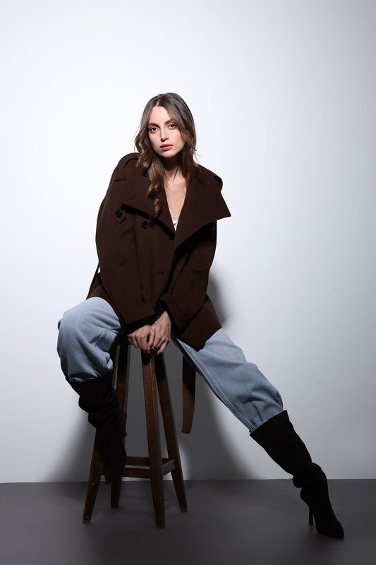 Antioch Stand-Up Collar Double-Breasted Women's Coat