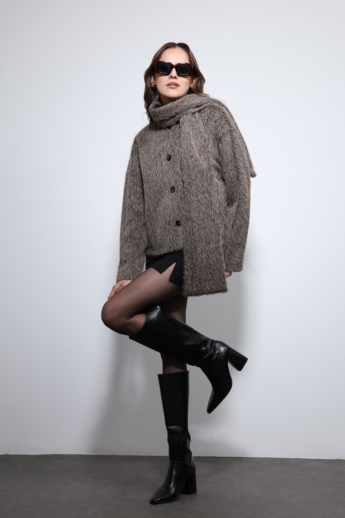 Antioch Shawl-Collar Faux Fur Coat