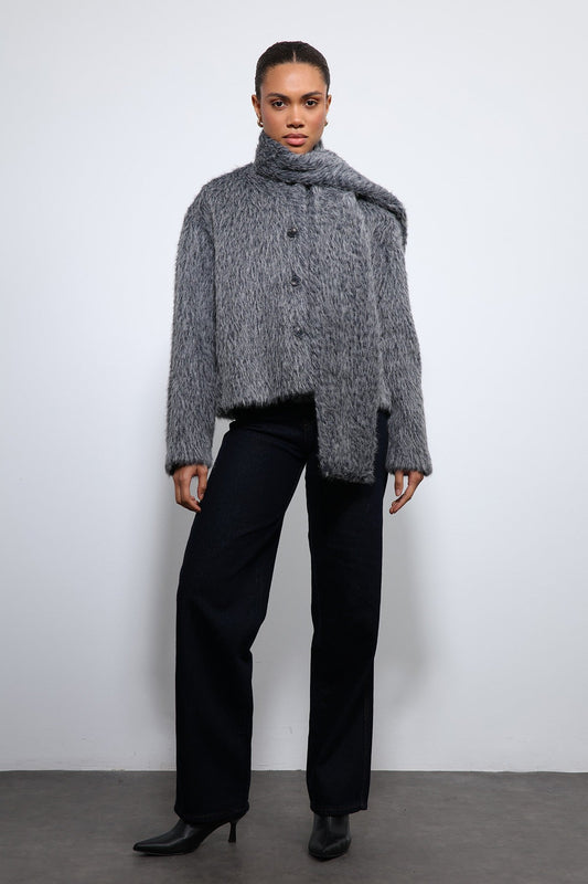 Antioch Shawl-Collar Faux Fur Coat