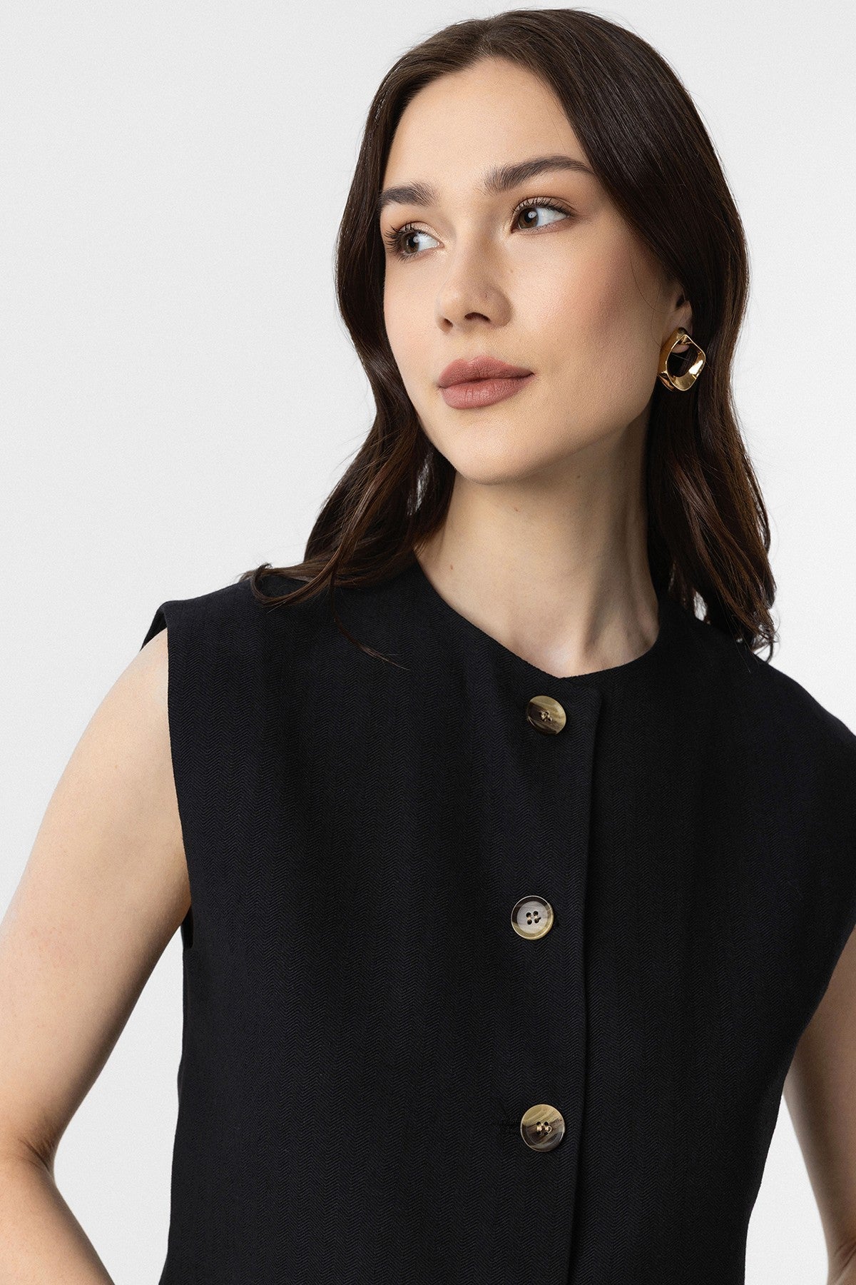 Women's Linen-Blend Vest