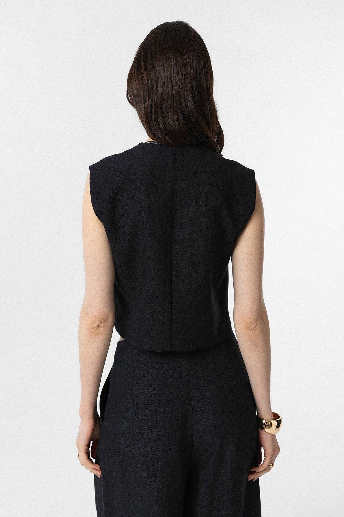 Women's Linen-Blend Vest