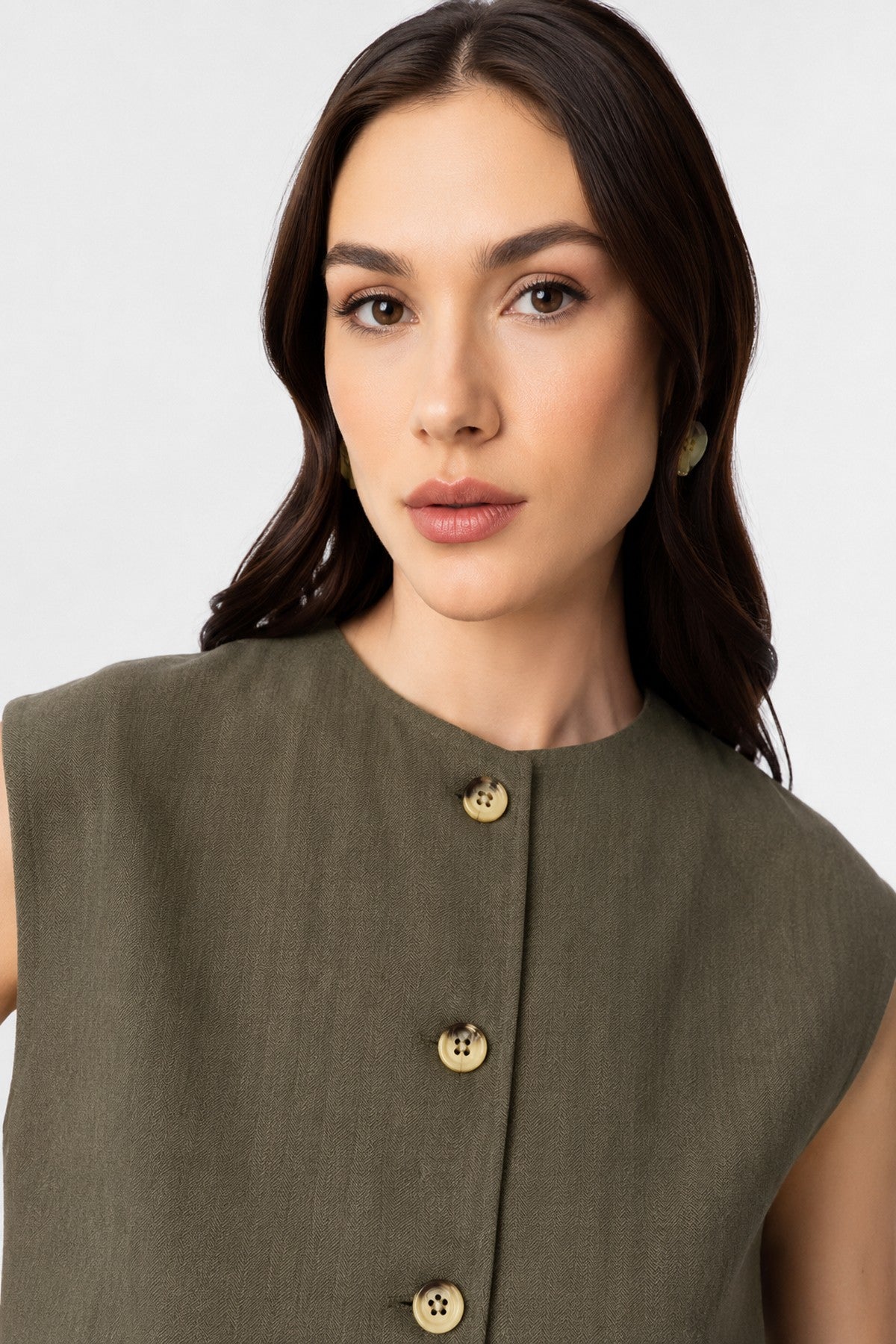 Women's Linen-Blend Vest
