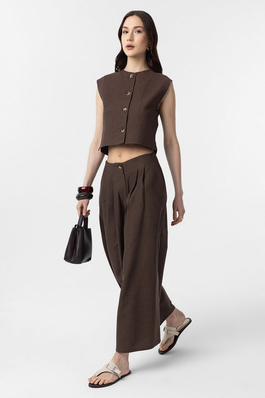 Women's Linen-Blend Vest