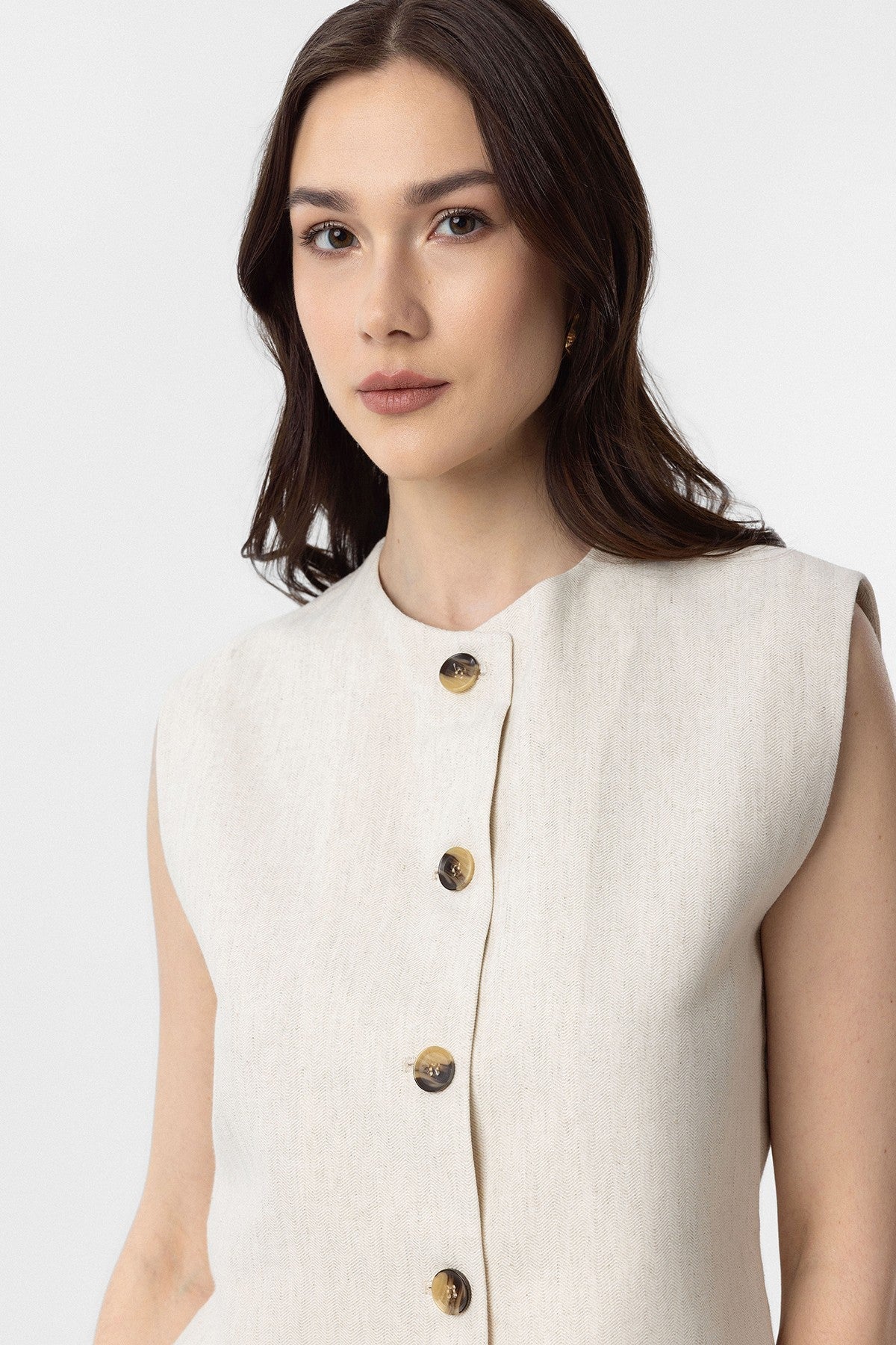 Women's Linen-Blend Vest