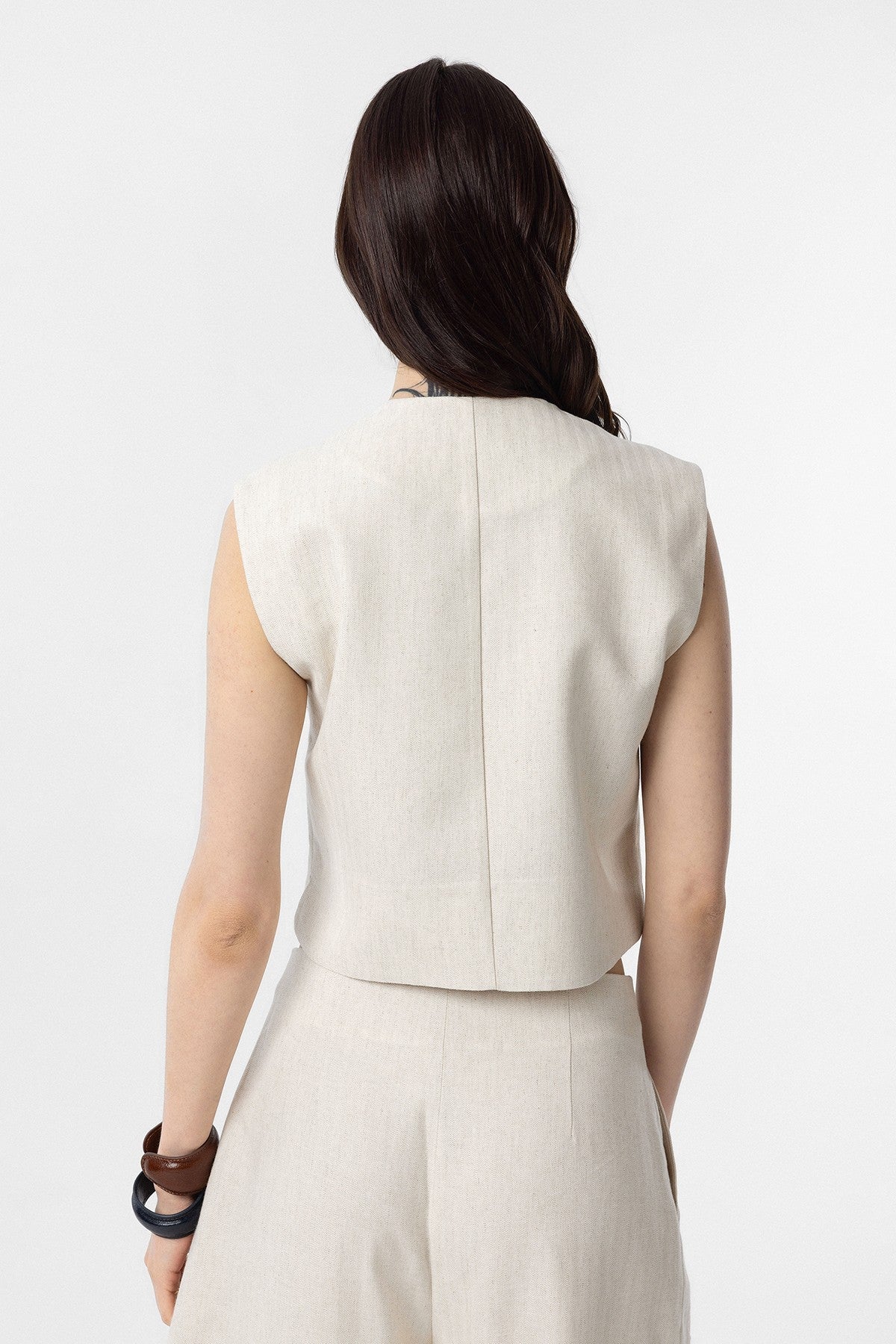 Women's Linen-Blend Vest