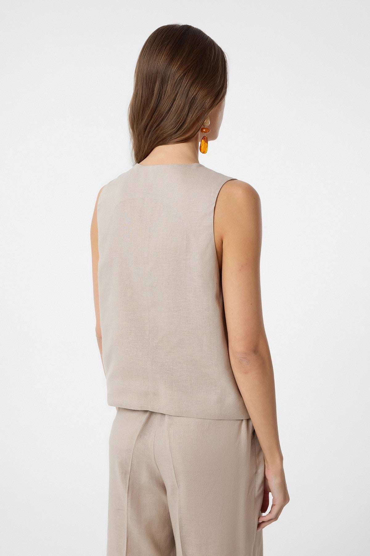 Antioch Women's Tailored Vest with Linen Blend