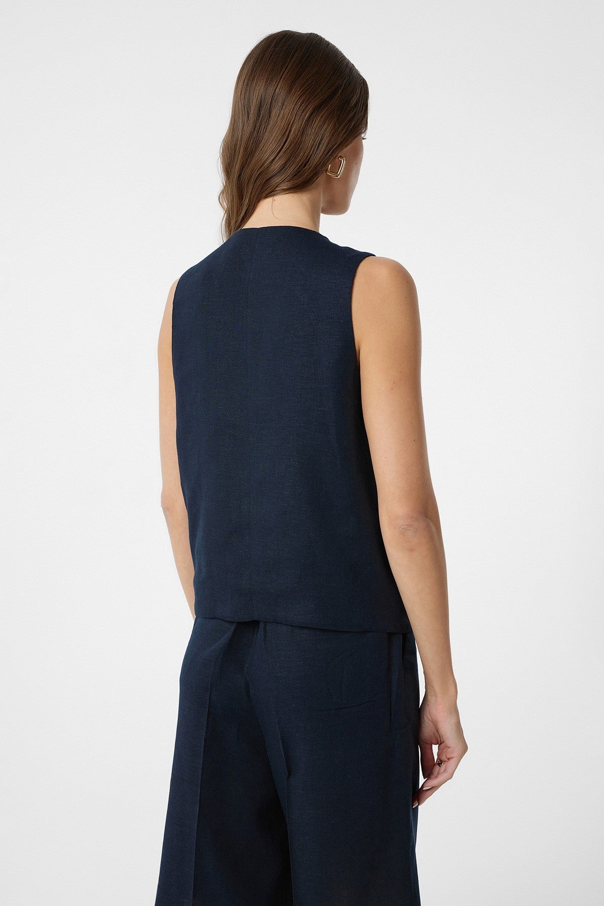 Antioch Women's Tailored Vest with Linen Blend