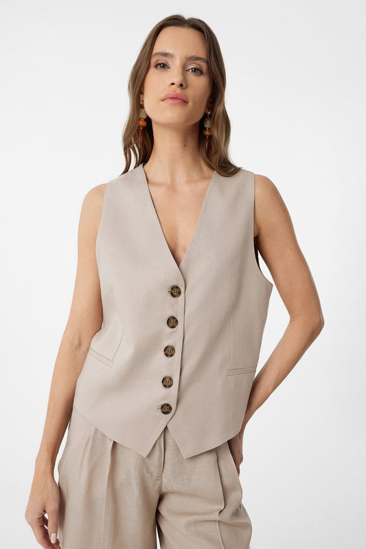 Antioch Women's Tailored Vest with Linen Blend