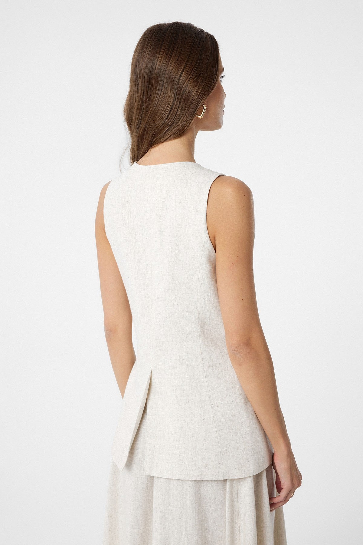 Antioch Women's Long Vest with Linen Blend