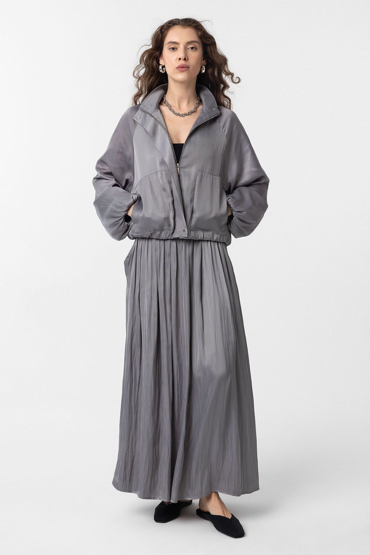 Antioch Stand-Up Collar Slim-Fit Women's Bomber Jacket