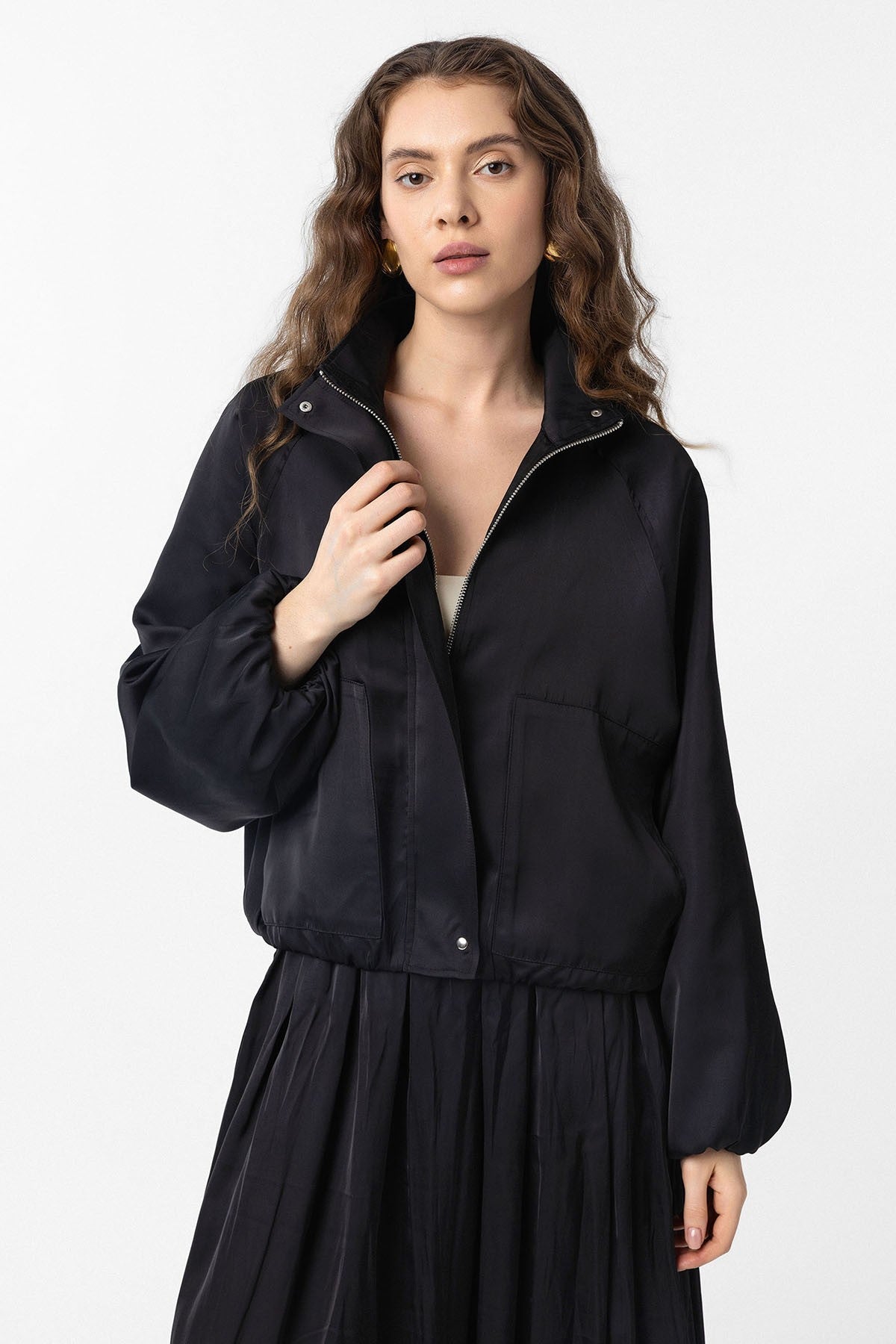 Antioch Stand-Up Collar Slim-Fit Women's Bomber Jacket