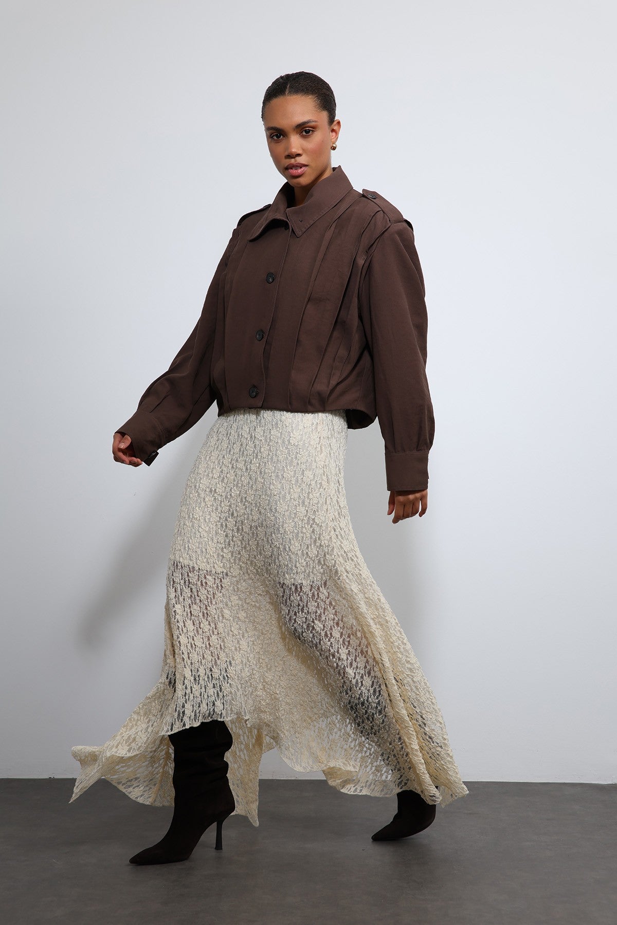 Antioch Pile Detailed Stand-Up Collar Jacket
