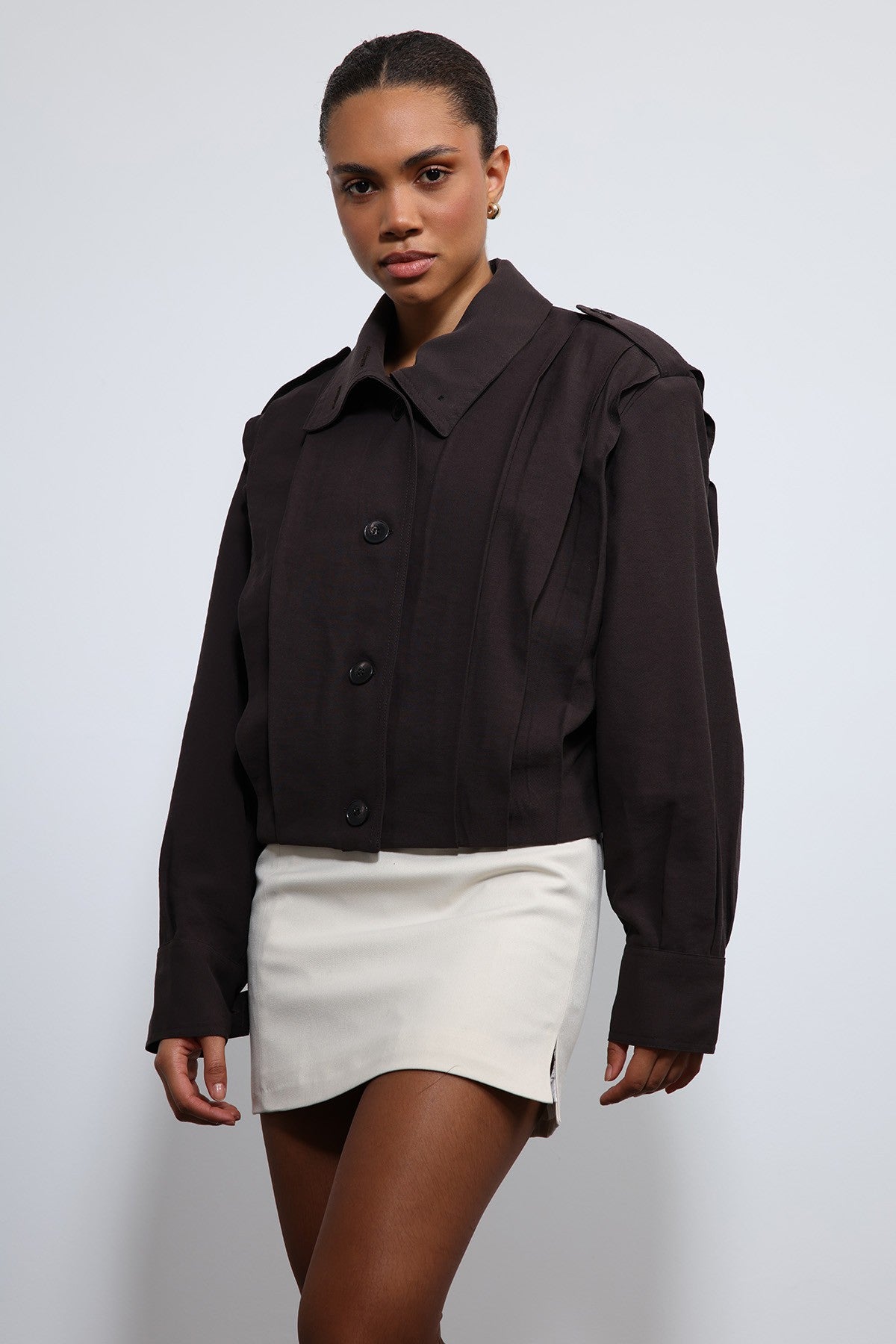Antioch Pile Detailed Stand-Up Collar Jacket