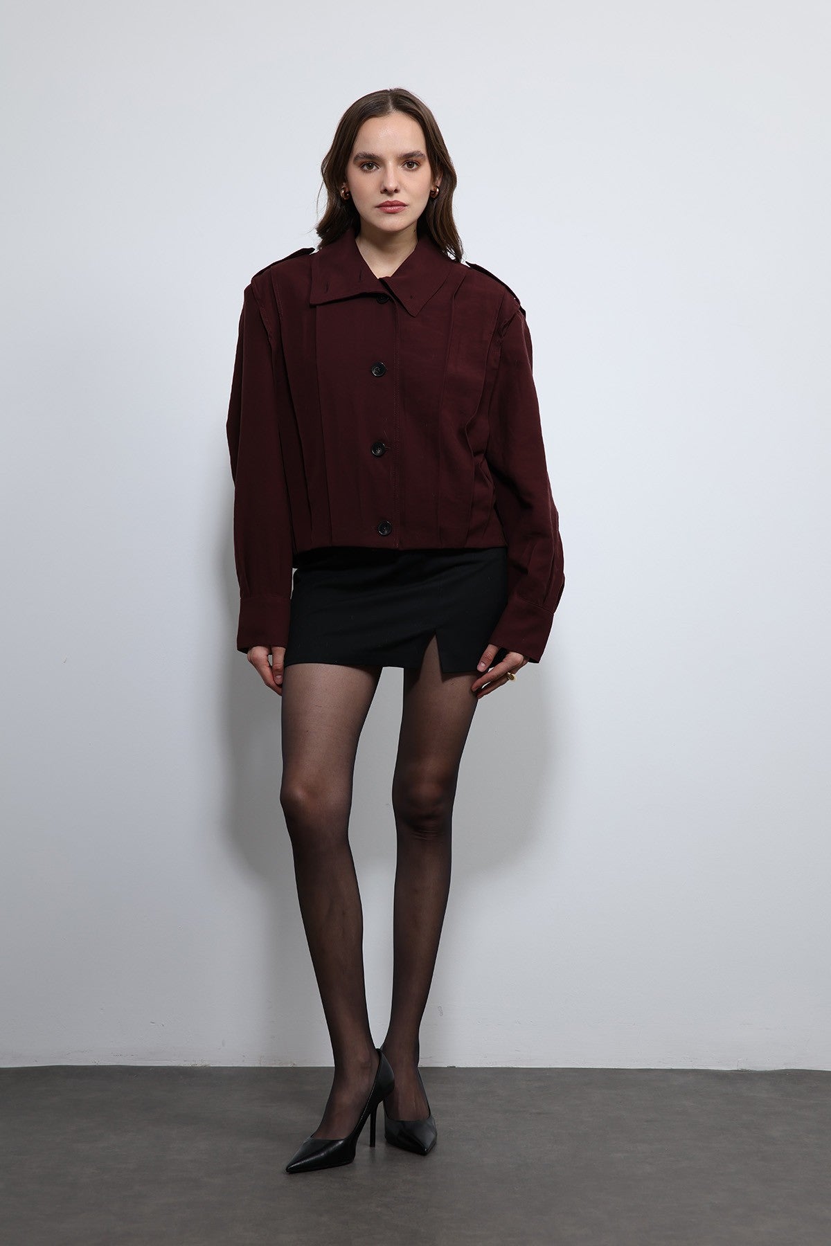 Antioch Pile Detailed Stand-Up Collar Jacket