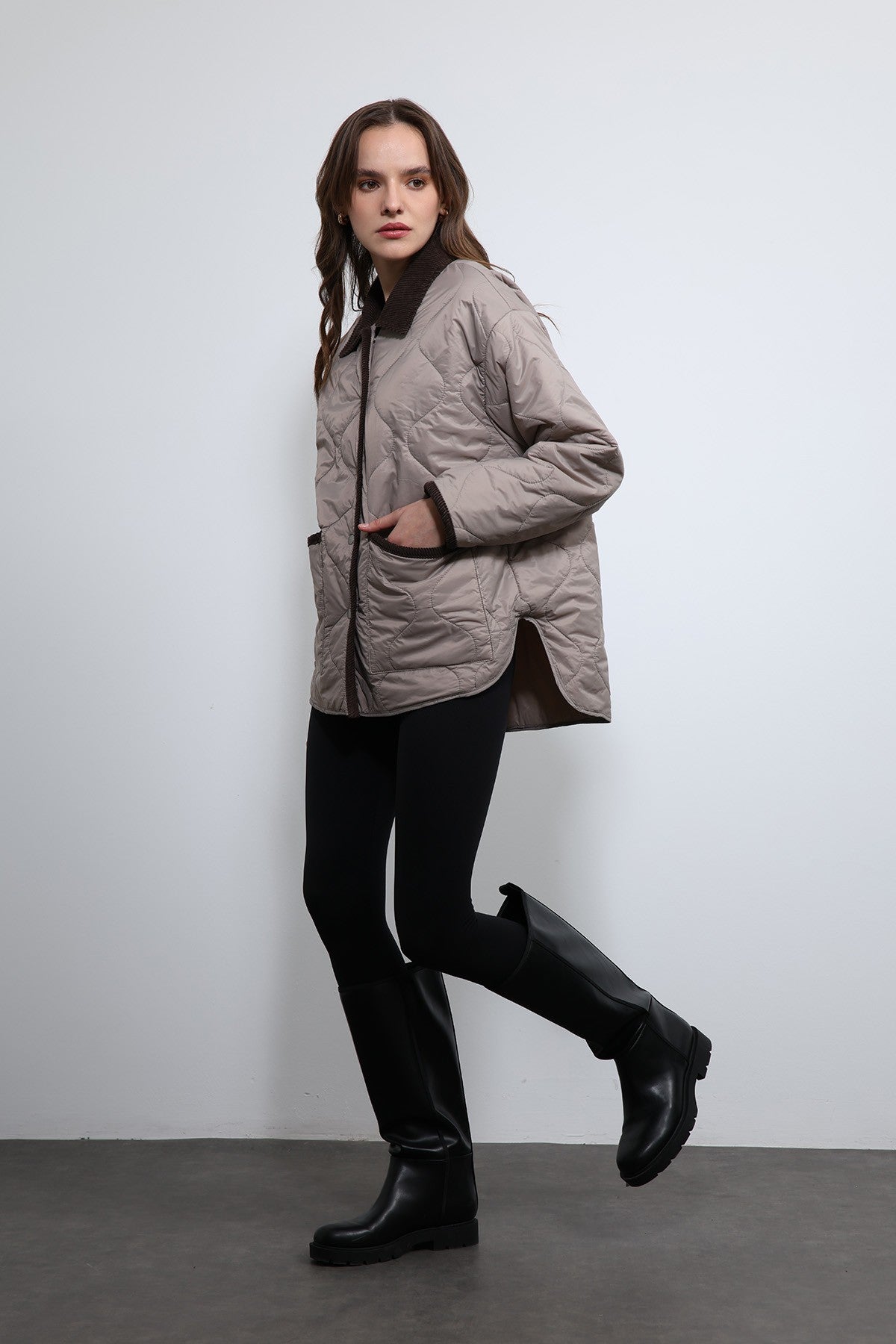 Antioch Contrast Collar Patterned Jacket
