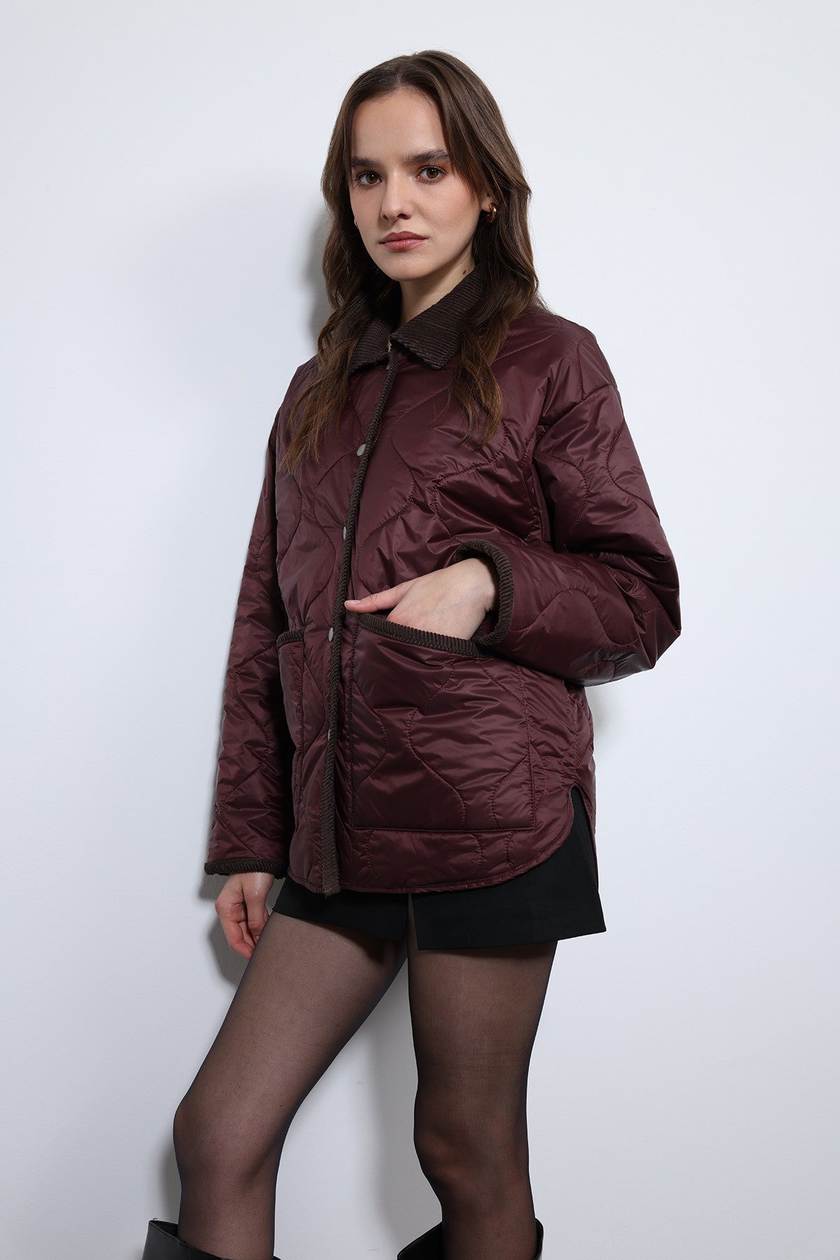 Antioch Contrast Collar Patterned Jacket