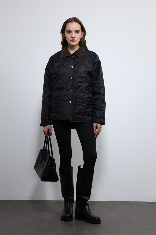 Antioch Contrast Collar Patterned Jacket