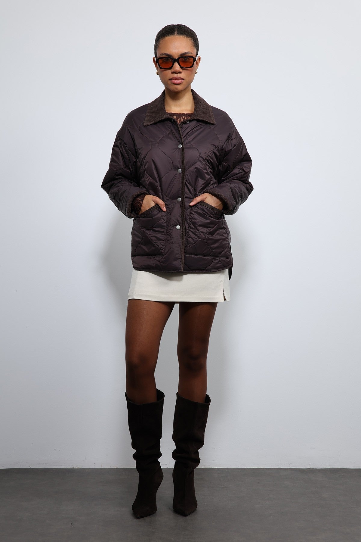Antioch Contrast Collar Patterned Jacket