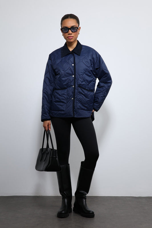 Antioch Contrast Collar Patterned Jacket