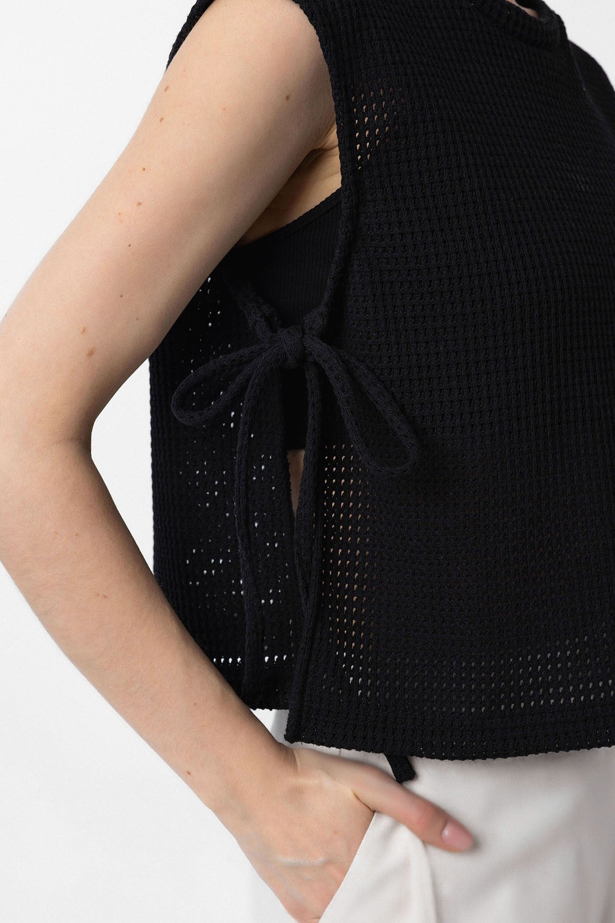 Antioch Lace-Up Knit-Textured Women's Top