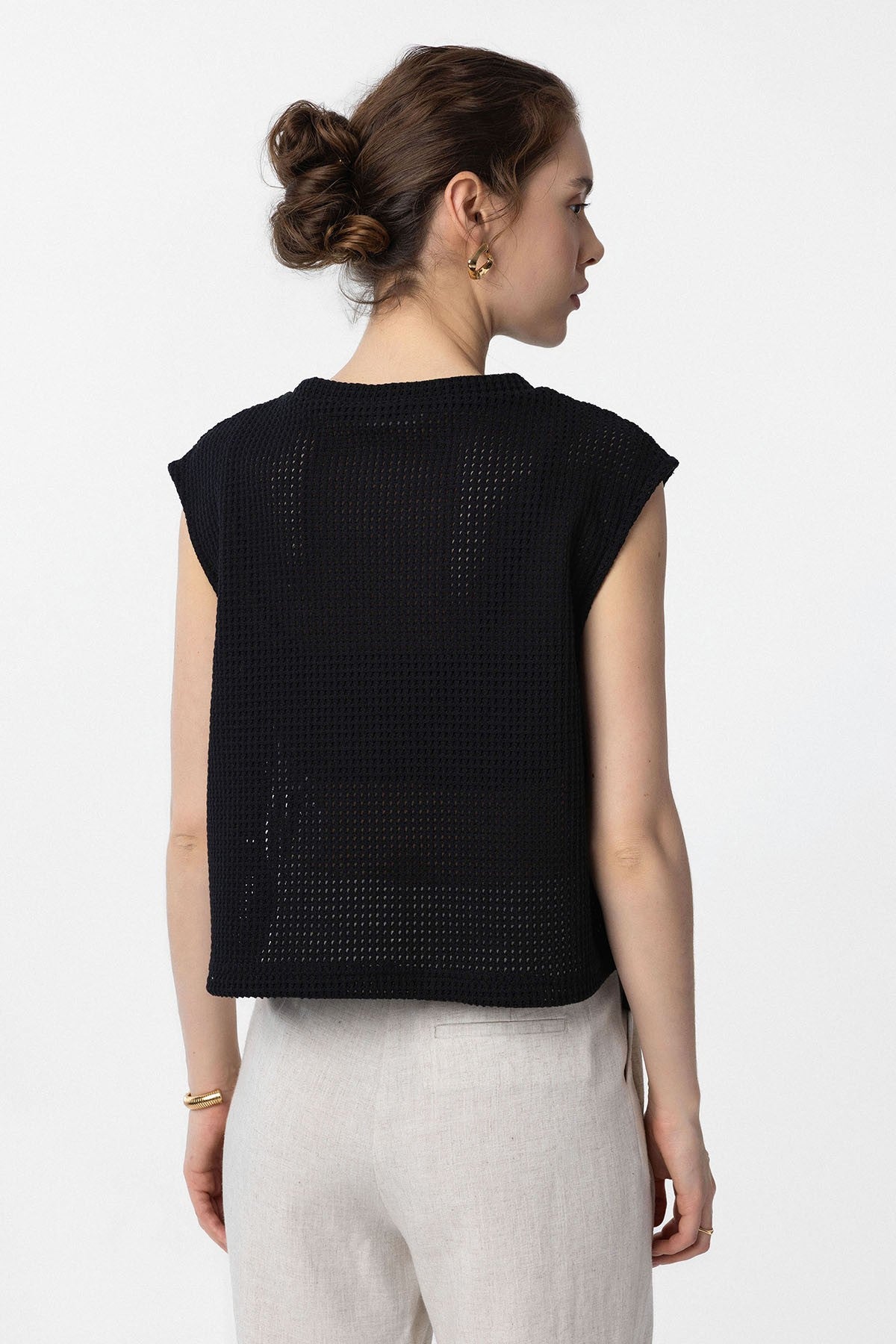 Antioch Lace-Up Knit-Textured Women's Top