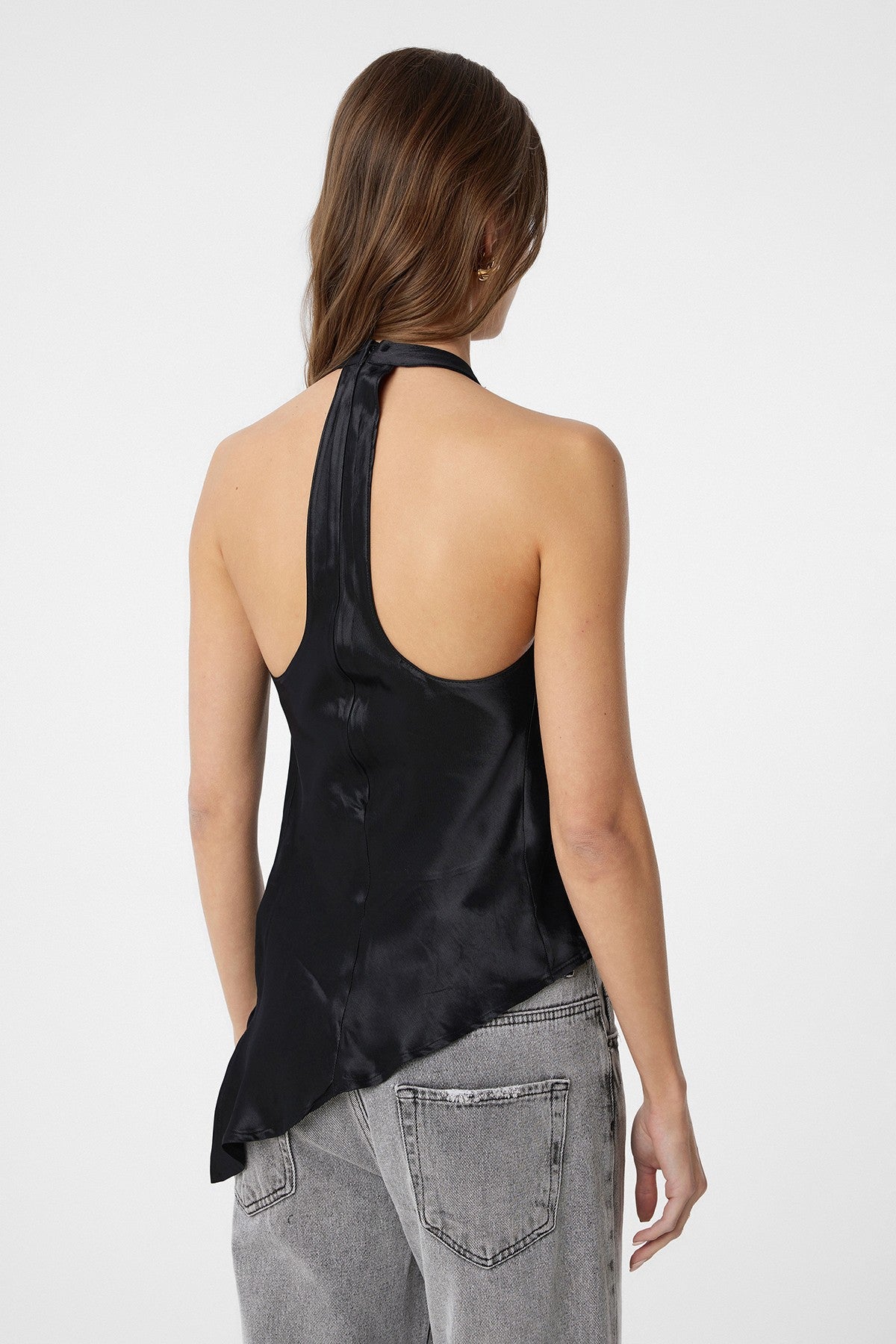 Antioch Asymmetrical Satin Backless Women's Top