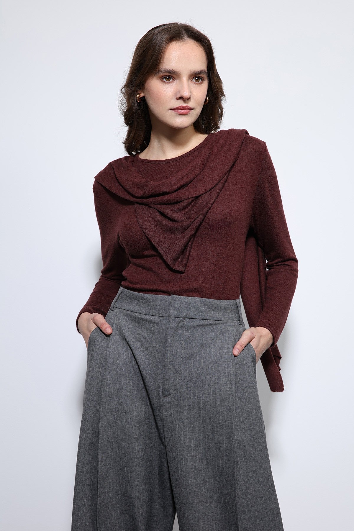 Antioch Draped Shawl with Detailed Top