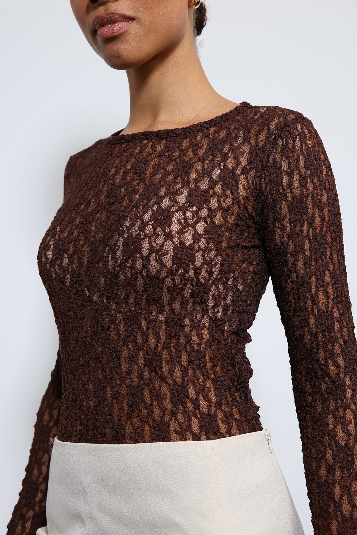 Antioch Sheer Blouse with Lace Details