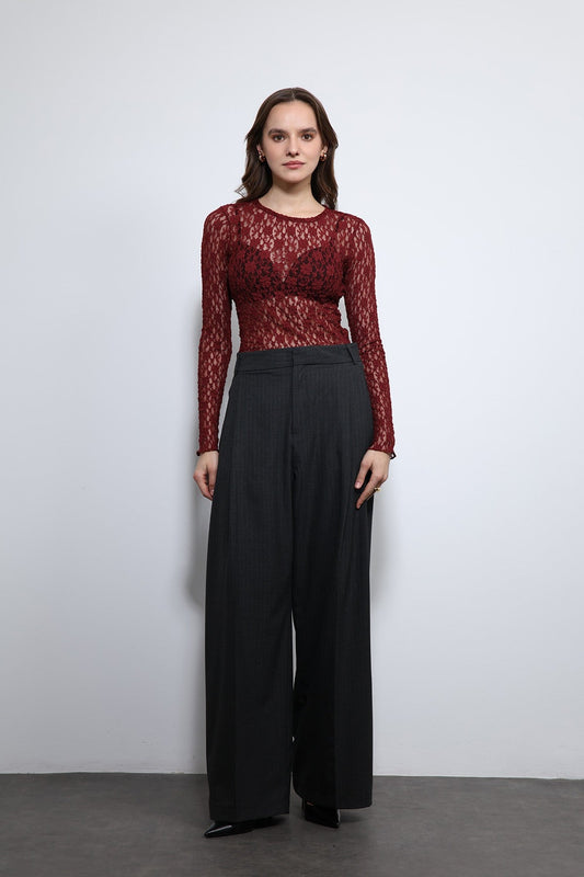 Antioch Sheer Blouse with Lace Details
