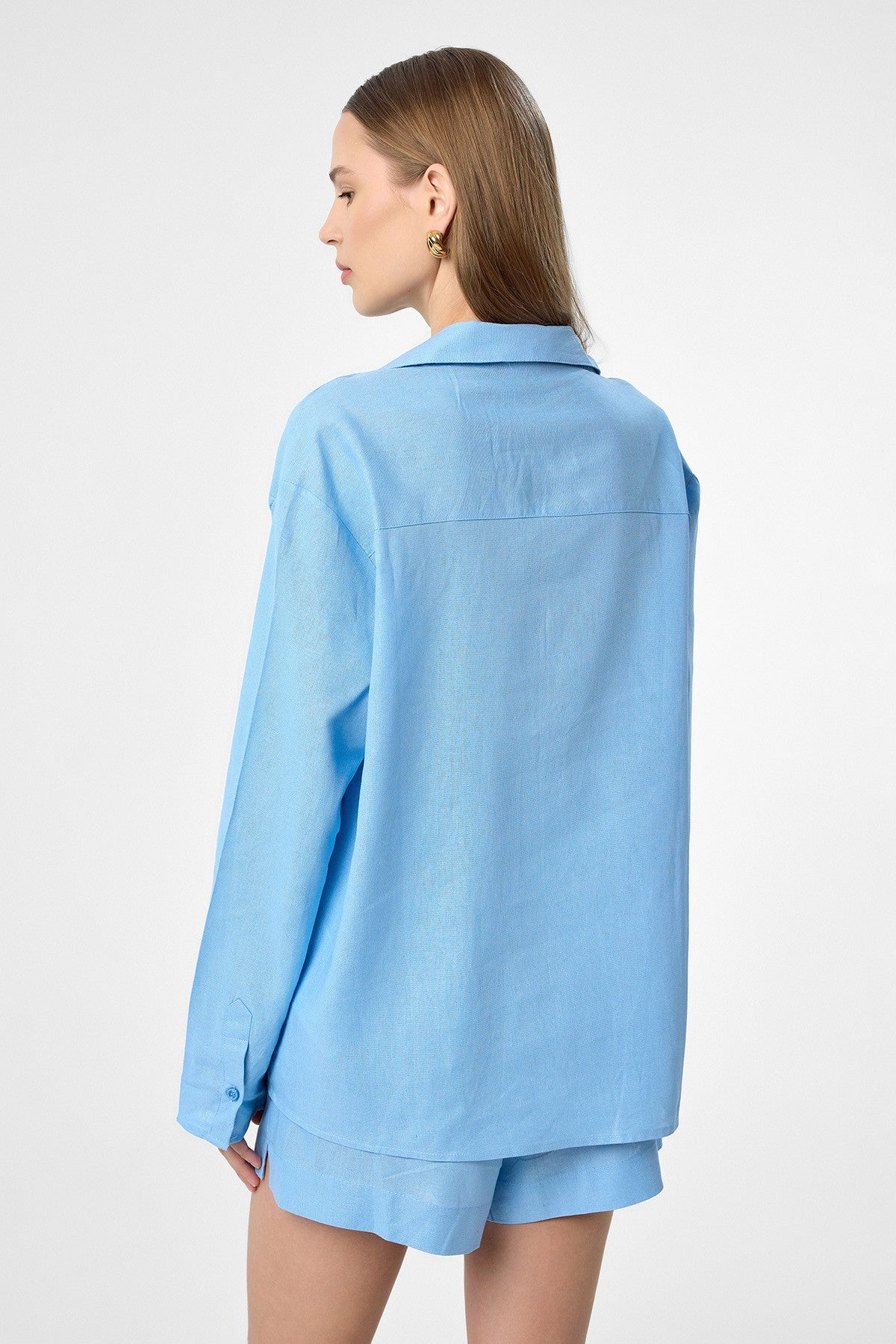 Antioch Linen-Blend Shorts and Shirt Set for Women