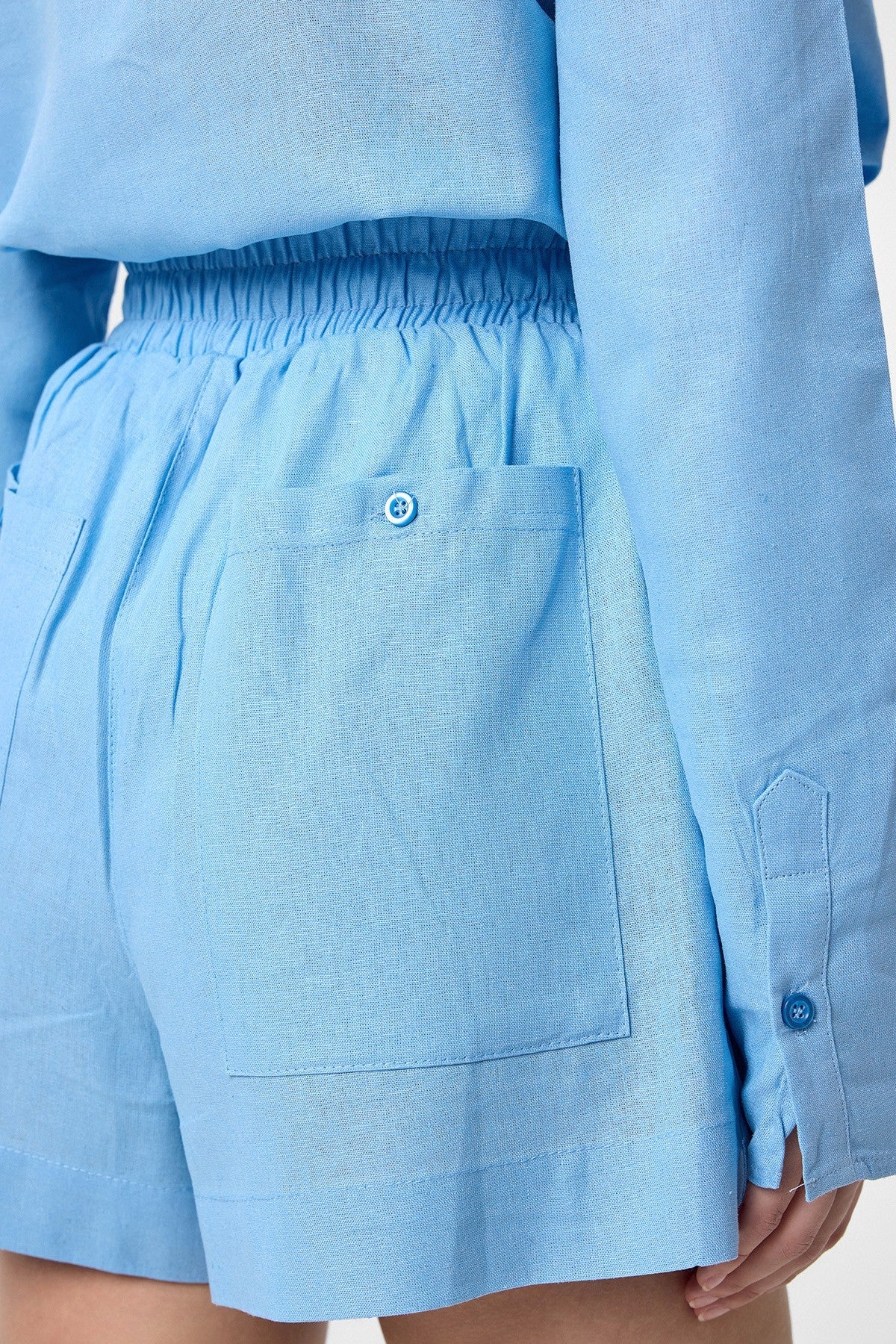 Antioch Linen-Blend Shorts and Shirt Set for Women