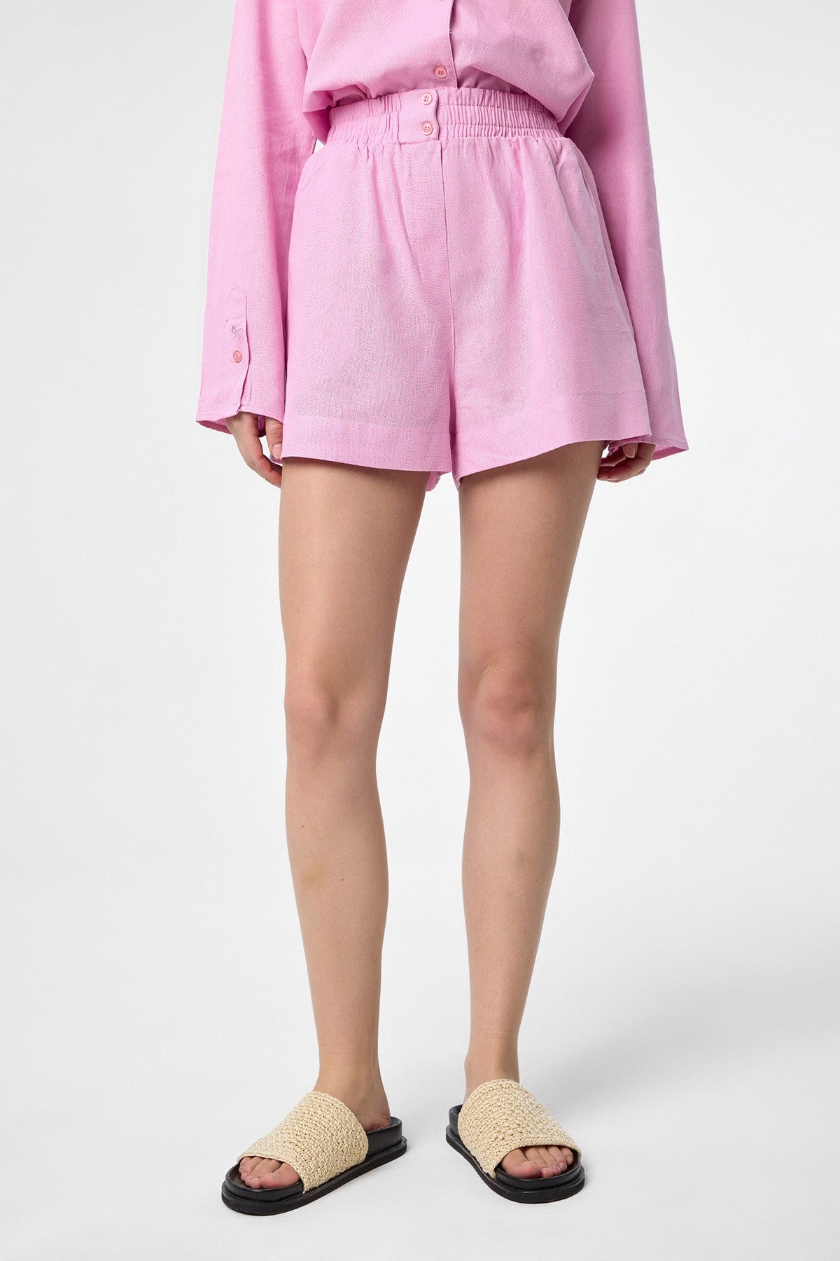 Antioch Linen-Blend Shorts and Shirt Set for Women
