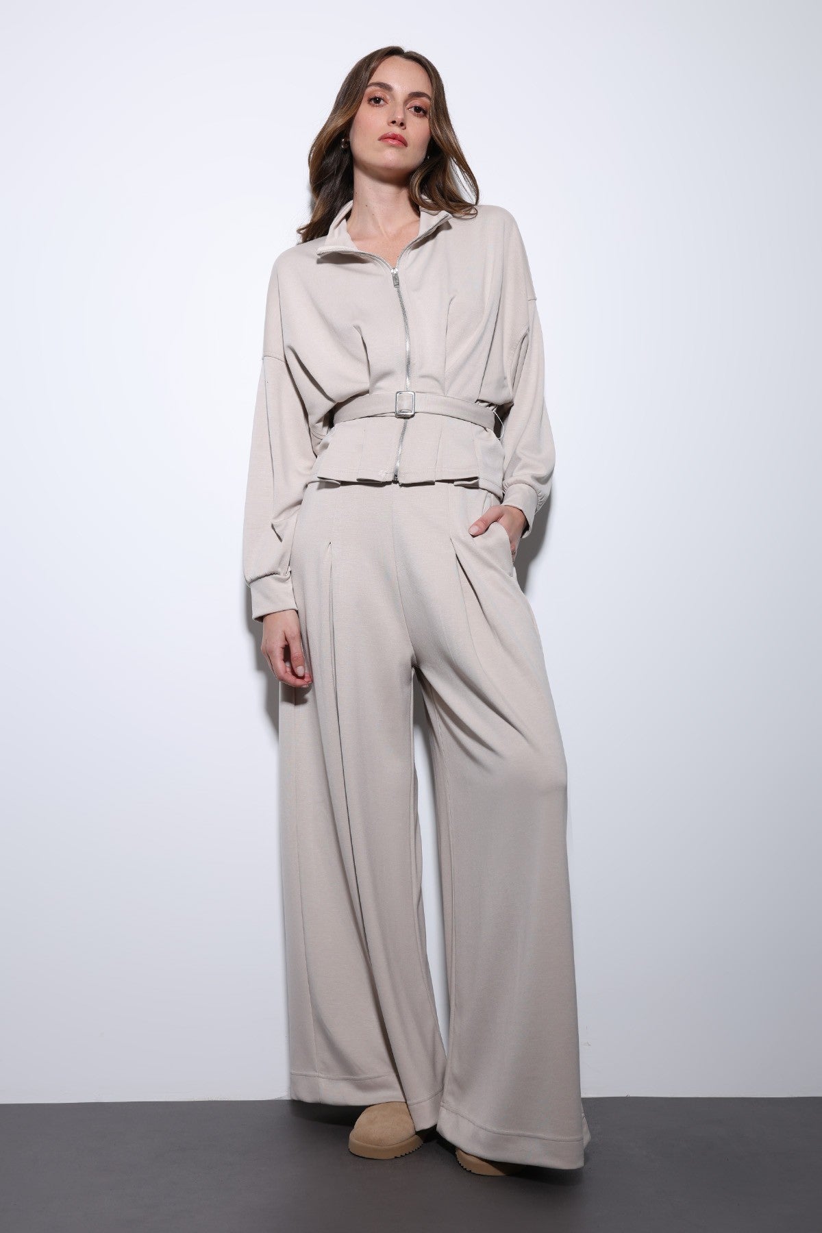 Antioch Belted Wide-Leg Pants Suit