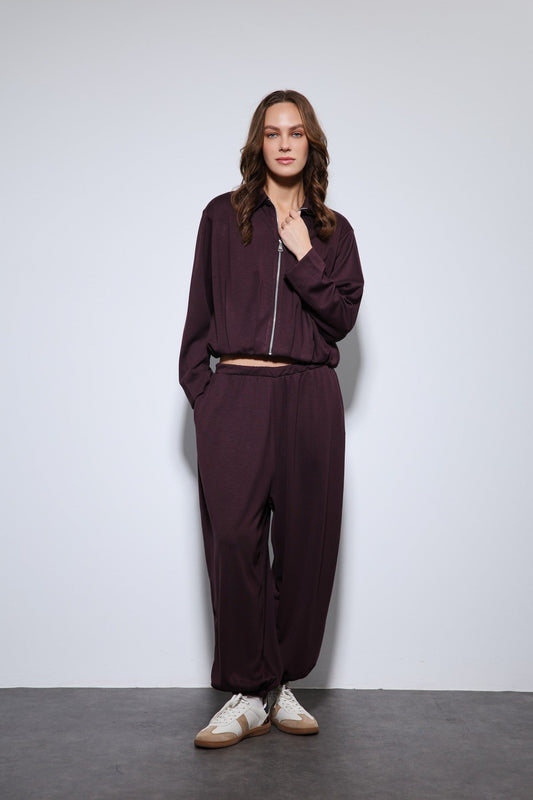 Oversized Jacket and Elastic-Cuffed Sweatpants Set